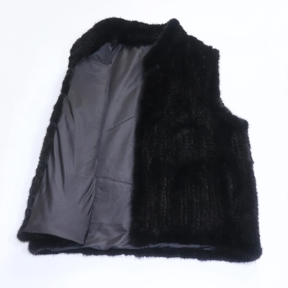 New Women Natural Warm Mink Fur Vest Autumn Winter 100% Genuine Real Mink Fur Sleeveless Jacket Lady Luxury Real Mink Fur Gilet