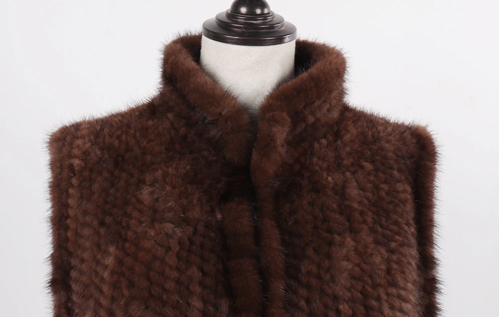 New Women Natural Warm Mink Fur Vest Autumn Winter 100% Genuine Real Mink Fur Sleeveless Jacket Lady Luxury Real Mink Fur Gilet