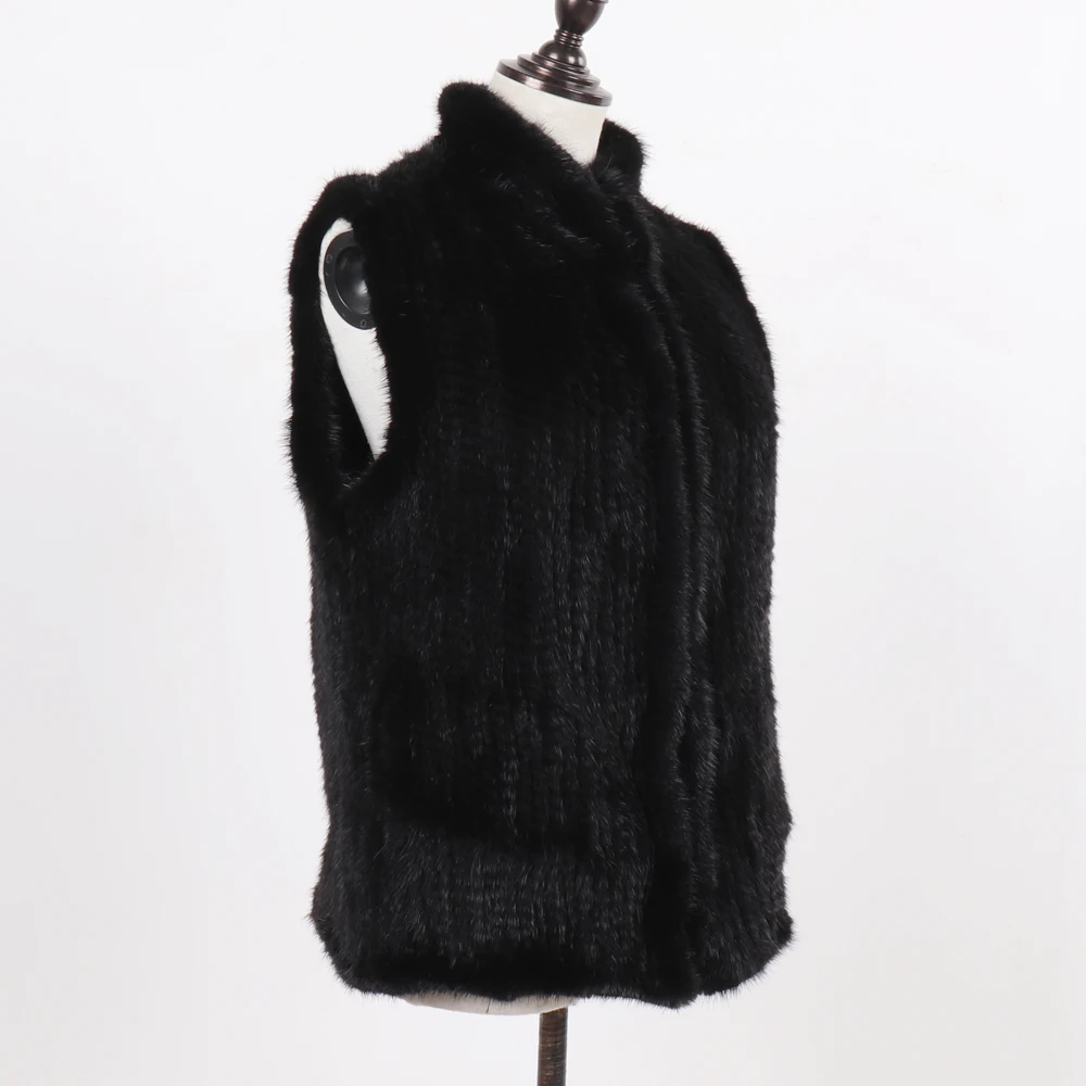 New Women Natural Warm Mink Fur Vest Autumn Winter 100% Genuine Real Mink Fur Sleeveless Jacket Lady Luxury Real Mink Fur Gilet