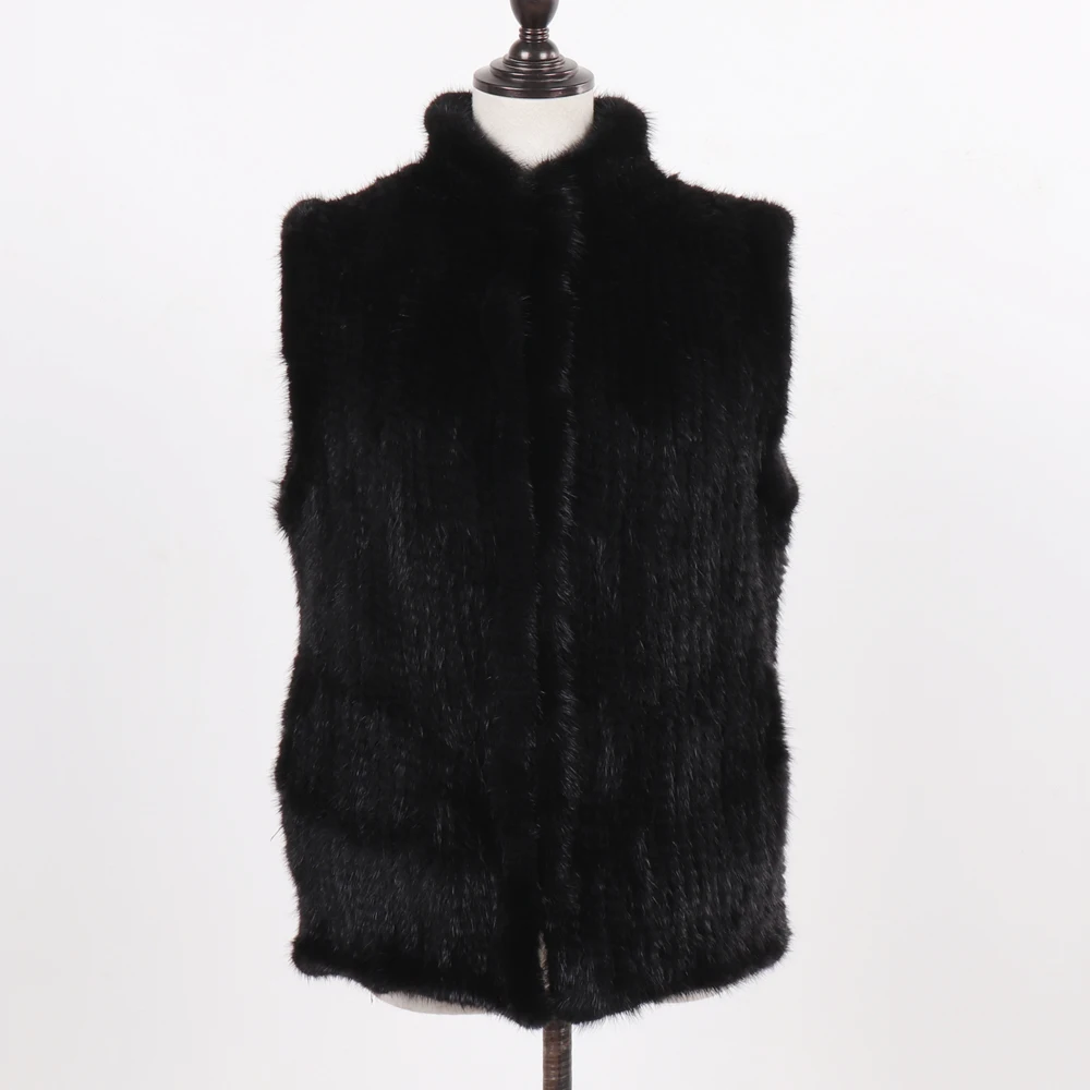 New Women Natural Warm Mink Fur Vest Autumn Winter 100% Genuine Real Mink Fur Sleeveless Jacket Lady Luxury Real Mink Fur Gilet