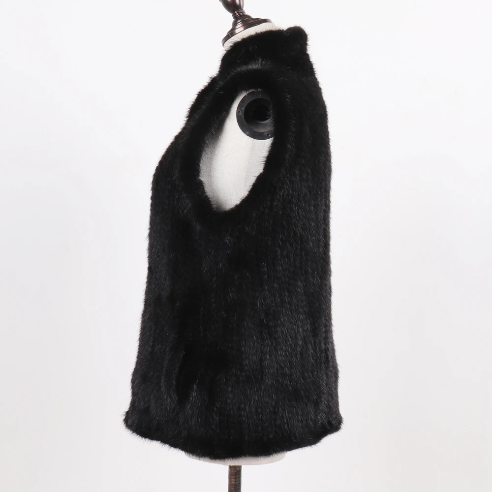 New Women Natural Warm Mink Fur Vest Autumn Winter 100% Genuine Real Mink Fur Sleeveless Jacket Lady Luxury Real Mink Fur Gilet