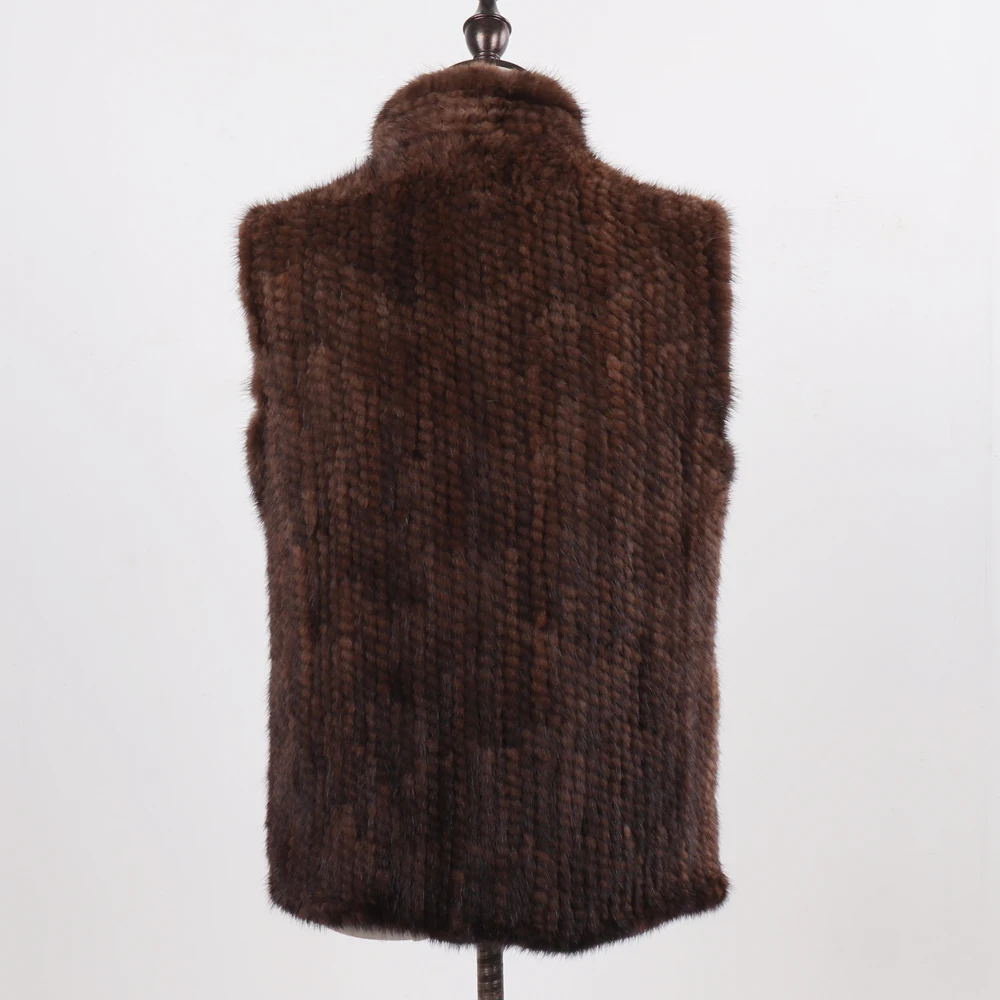 New Women Natural Warm Mink Fur Vest Autumn Winter 100% Genuine Real Mink Fur Sleeveless Jacket Lady Luxury Real Mink Fur Gilet