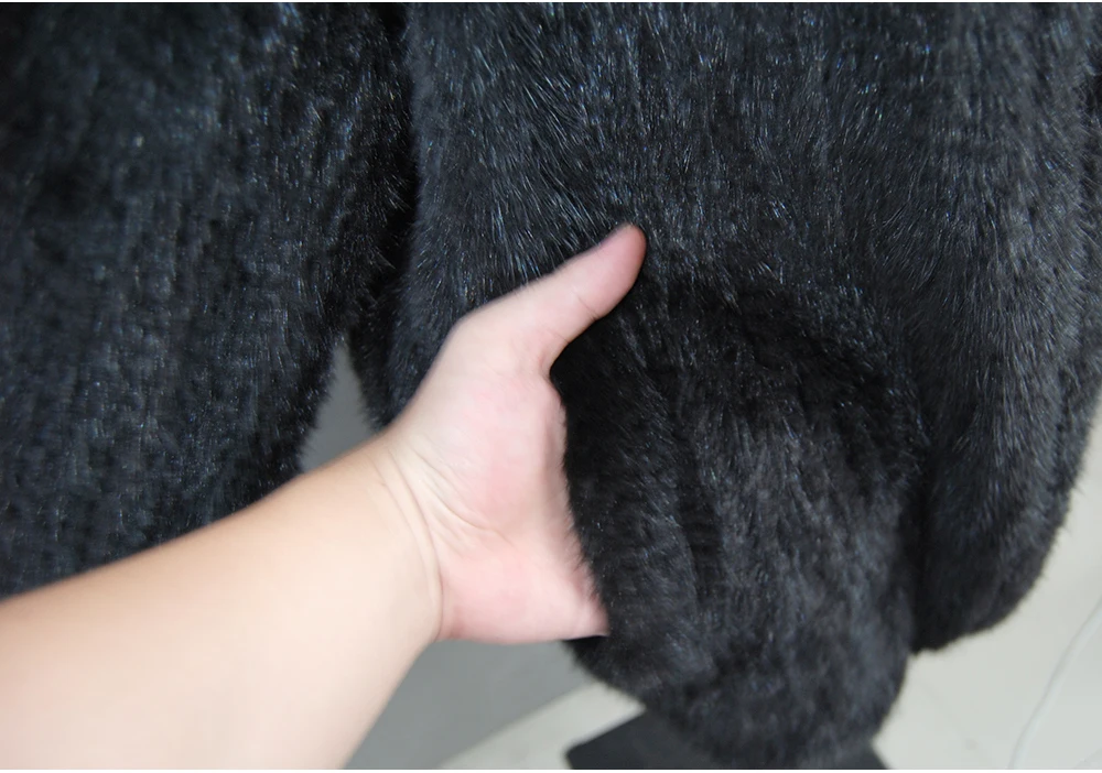 2026 New Women Mink Fur Coat Long-Sleeve Hooded Casual Jacket Fashion All-match Zipper Knitted Outerwear Jacket Custom Plus Size
