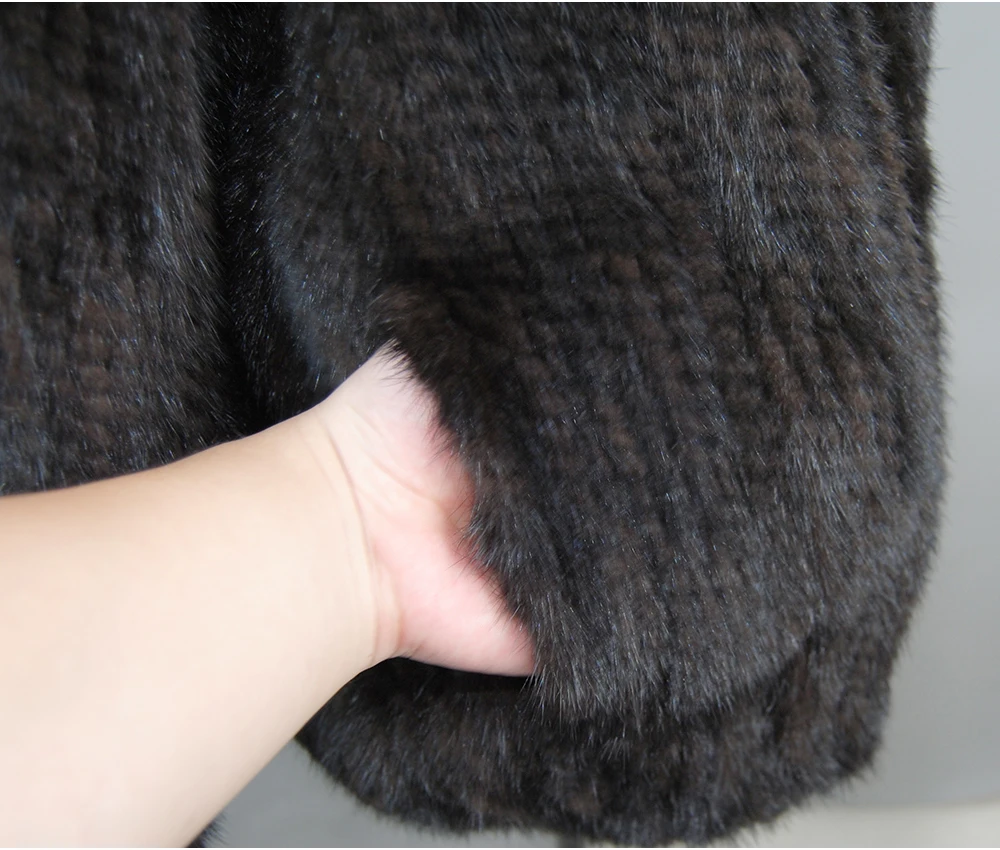 2026 New Women Mink Fur Coat Long-Sleeve Hooded Casual Jacket Fashion All-match Zipper Knitted Outerwear Jacket Custom Plus Size