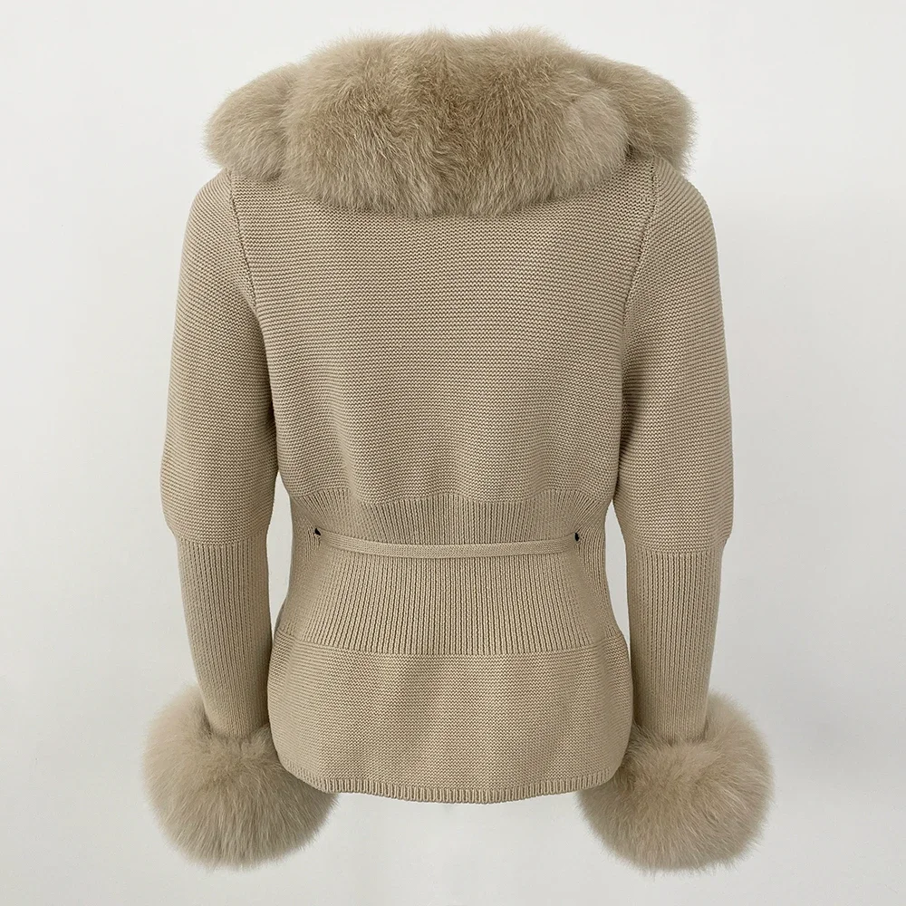 OFTBUY 2024 New Autumn Winter Jacket Women Natural Real Raccoon Fox Fur Collar Cuffs 100% Cotton Sweater Streetwear Outerwear