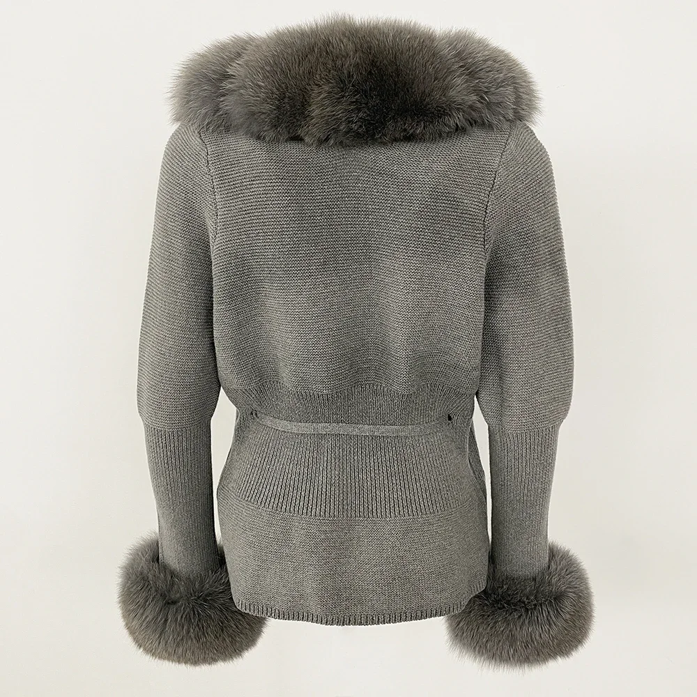 OFTBUY 2024 New Autumn Winter Jacket Women Natural Real Raccoon Fox Fur Collar Cuffs 100% Cotton Sweater Streetwear Outerwear