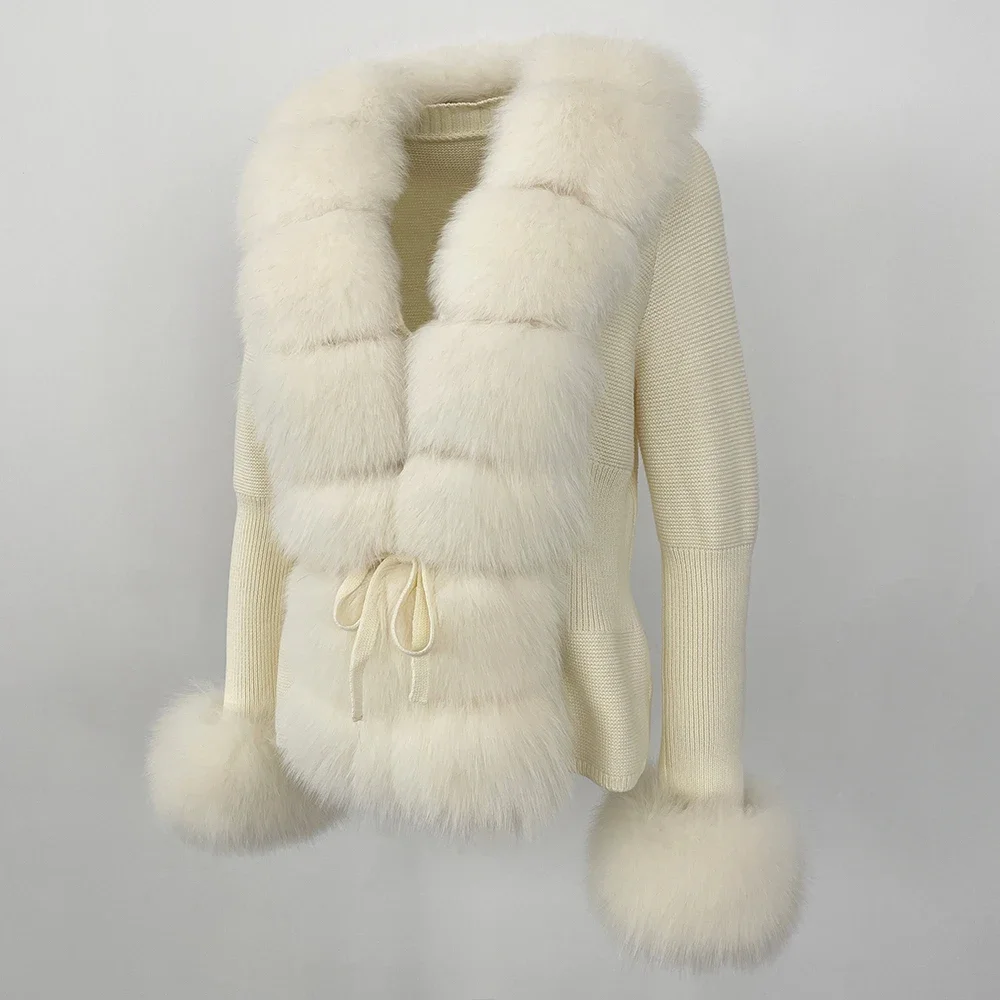 OFTBUY 2024 New Autumn Winter Jacket Women Natural Real Raccoon Fox Fur Collar Cuffs 100% Cotton Sweater Streetwear Outerwear