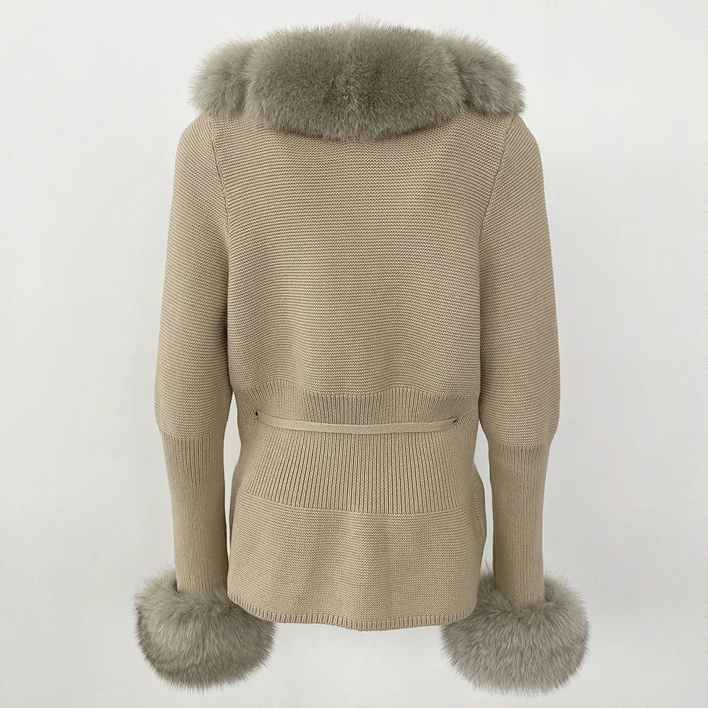 OFTBUY 2024 New Autumn Winter Jacket Women Natural Real Raccoon Fox Fur Collar Cuffs 100% Cotton Sweater Streetwear Outerwear
