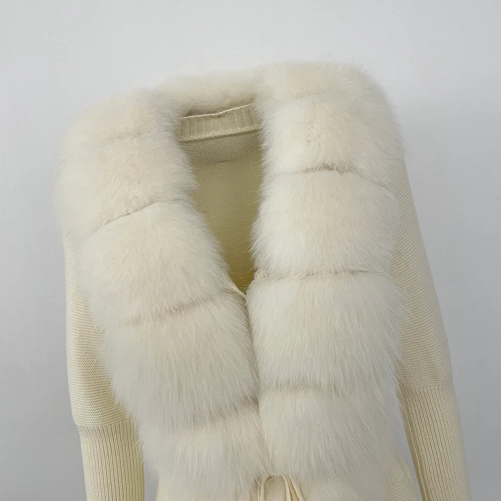 OFTBUY 2024 New Autumn Winter Jacket Women Natural Real Raccoon Fox Fur Collar Cuffs 100% Cotton Sweater Streetwear Outerwear