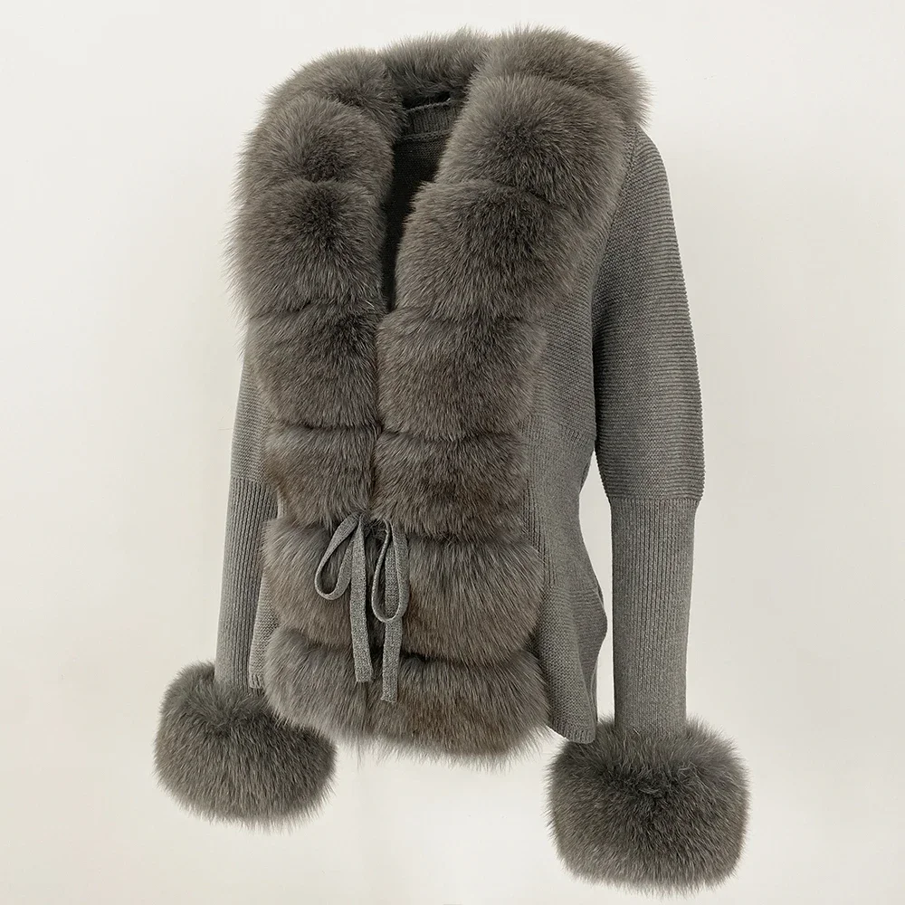 OFTBUY 2024 New Autumn Winter Jacket Women Natural Real Raccoon Fox Fur Collar Cuffs 100% Cotton Sweater Streetwear Outerwear