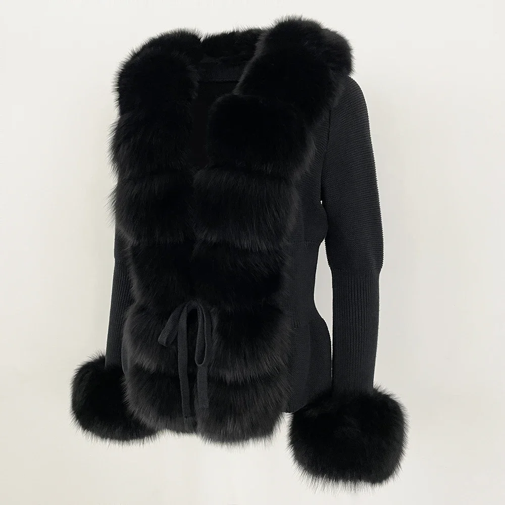 OFTBUY 2024 New Autumn Winter Jacket Women Natural Real Raccoon Fox Fur Collar Cuffs 100% Cotton Sweater Streetwear Outerwear