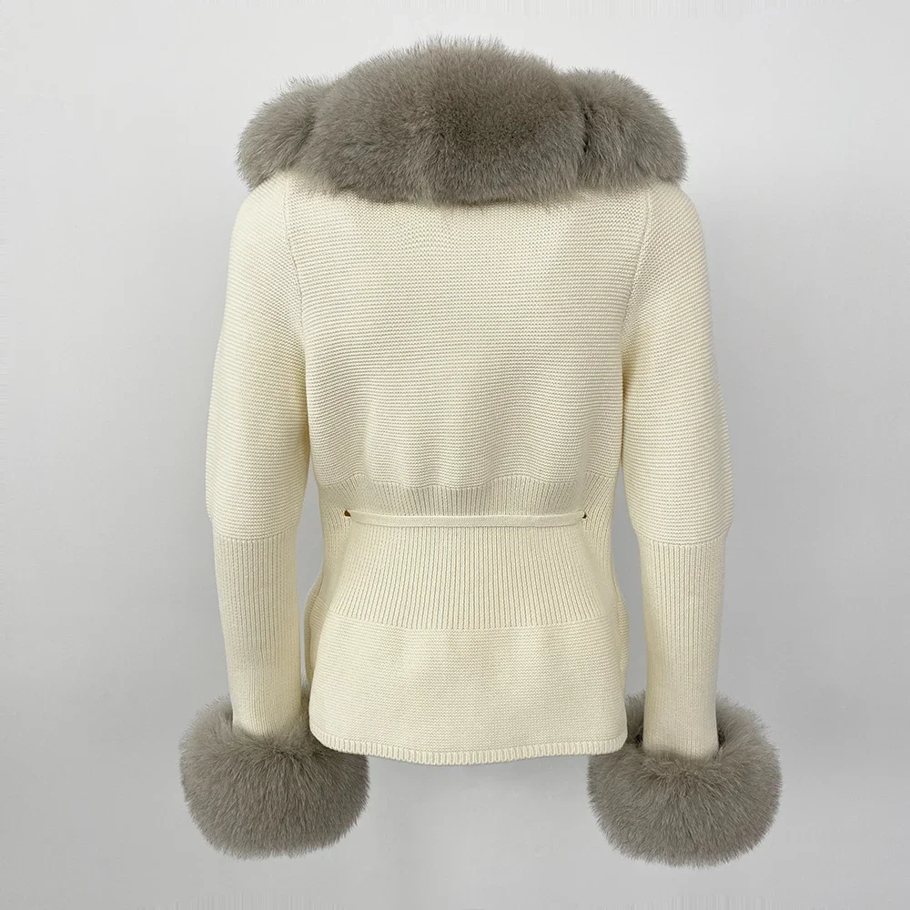 OFTBUY 2024 New Autumn Winter Jacket Women Natural Real Raccoon Fox Fur Collar Cuffs 100% Cotton Sweater Streetwear Outerwear