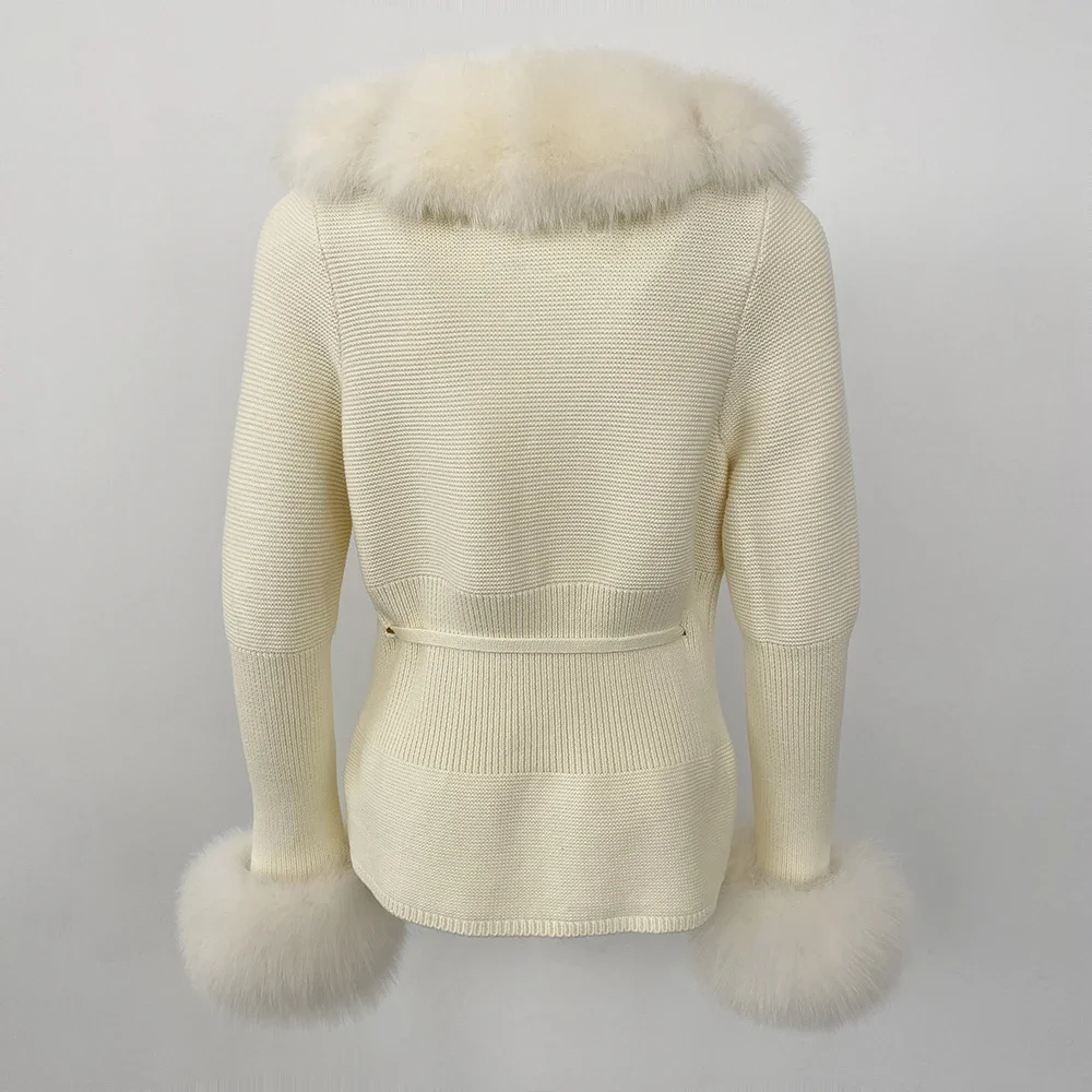 OFTBUY 2024 New Autumn Winter Jacket Women Natural Real Raccoon Fox Fur Collar Cuffs 100% Cotton Sweater Streetwear Outerwear