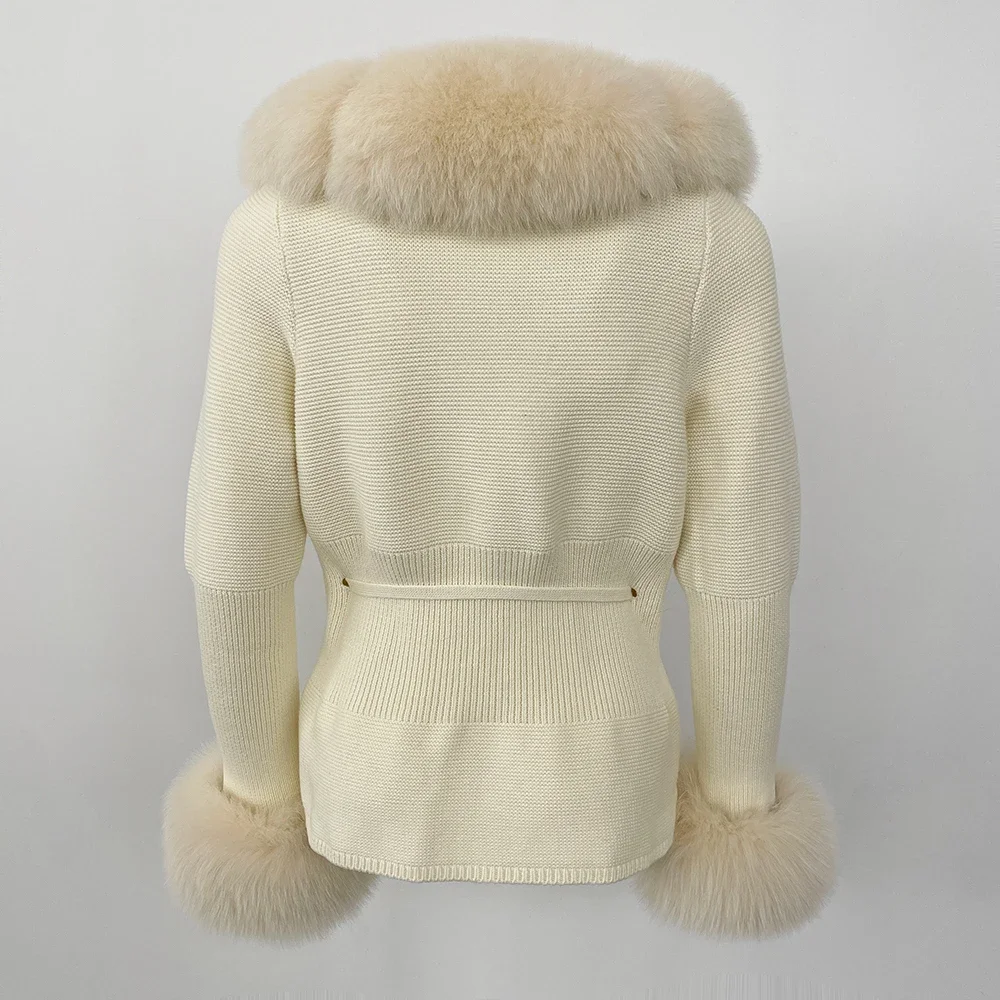 OFTBUY 2024 New Autumn Winter Jacket Women Natural Real Raccoon Fox Fur Collar Cuffs 100% Cotton Sweater Streetwear Outerwear