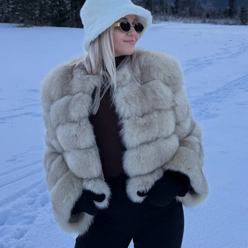 OFTBUY Wholesale Natural Raccoon Fox Fur Coat New High Quality Winter Jacket Women Fluffy Real Fur Clothing Outerwear Streetwear