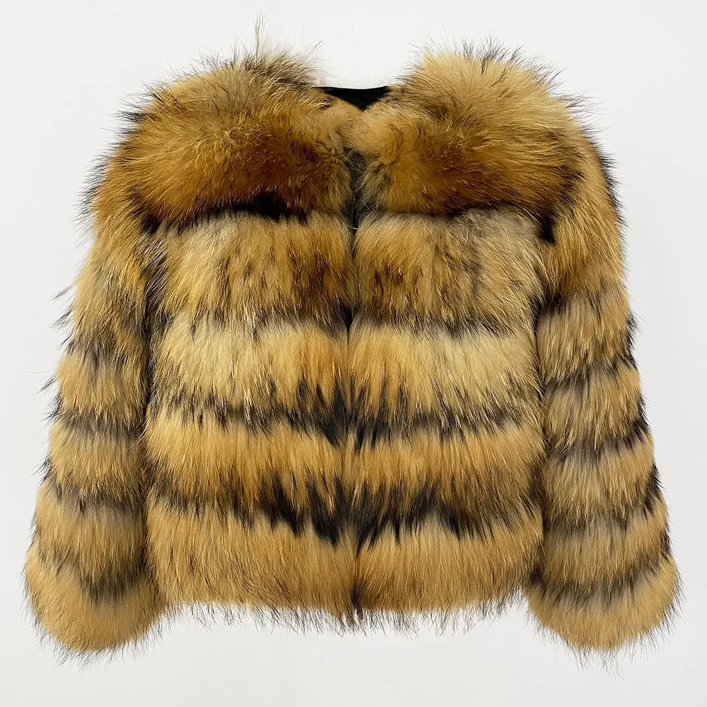 OFTBUY Wholesale Natural Raccoon Fox Fur Coat New High Quality Winter Jacket Women Fluffy Real Fur Clothing Outerwear Streetwear