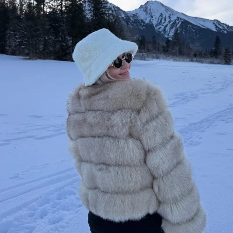 OFTBUY Wholesale Natural Raccoon Fox Fur Coat New High Quality Winter Jacket Women Fluffy Real Fur Clothing Outerwear Streetwear