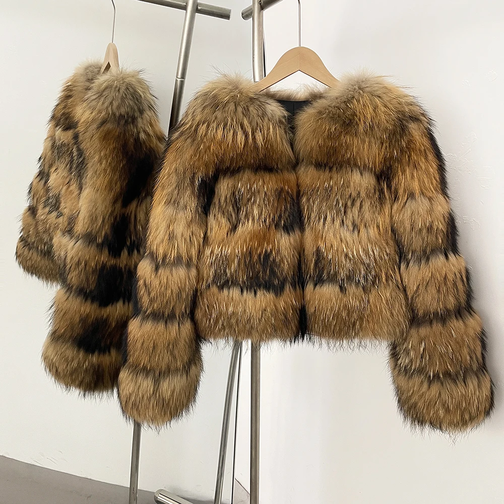 OFTBUY Wholesale Natural Raccoon Fox Fur Coat New High Quality Winter Jacket Women Fluffy Real Fur Clothing Outerwear Streetwear