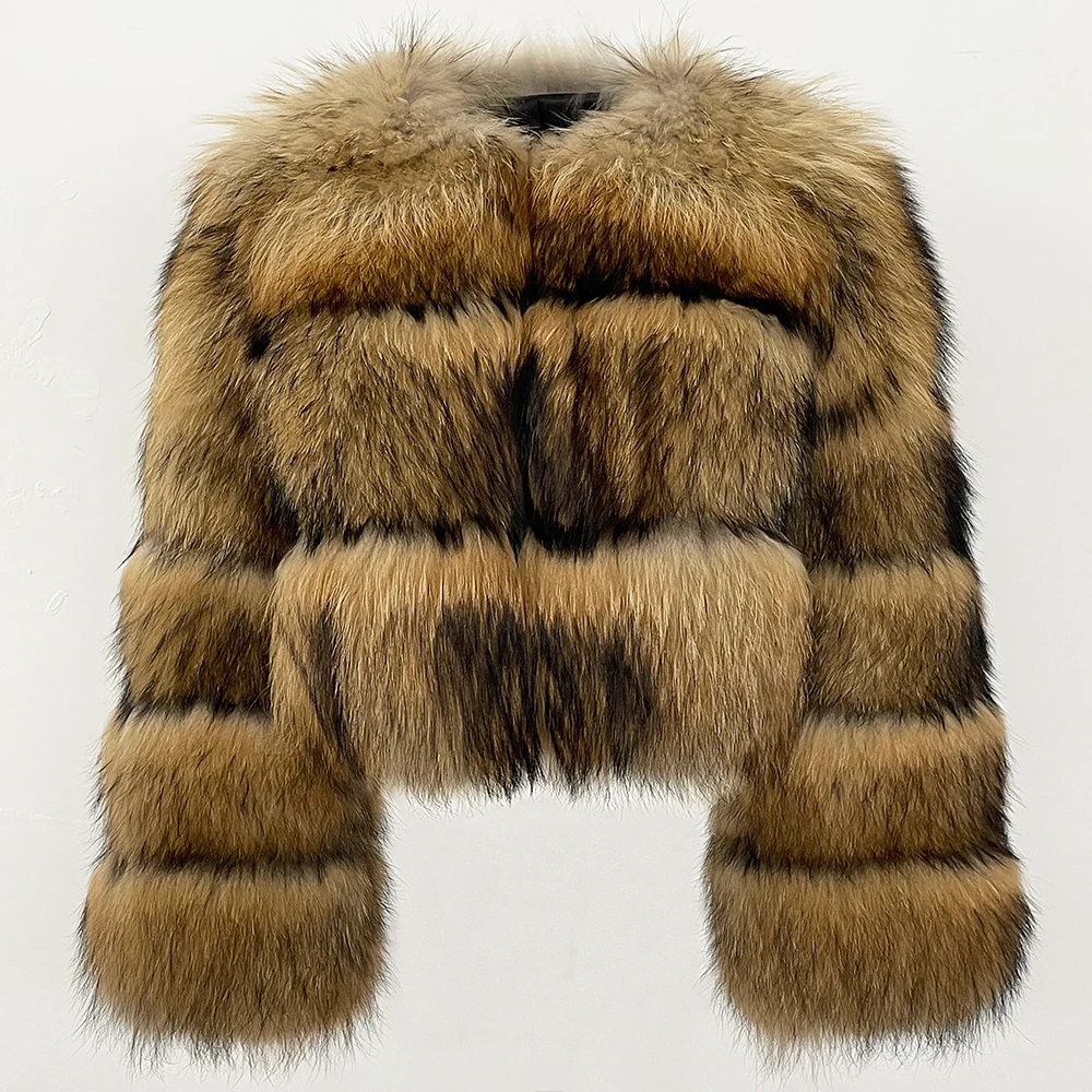 OFTBUY Wholesale Natural Raccoon Fox Fur Coat New High Quality Winter Jacket Women Fluffy Real Fur Clothing Outerwear Streetwear