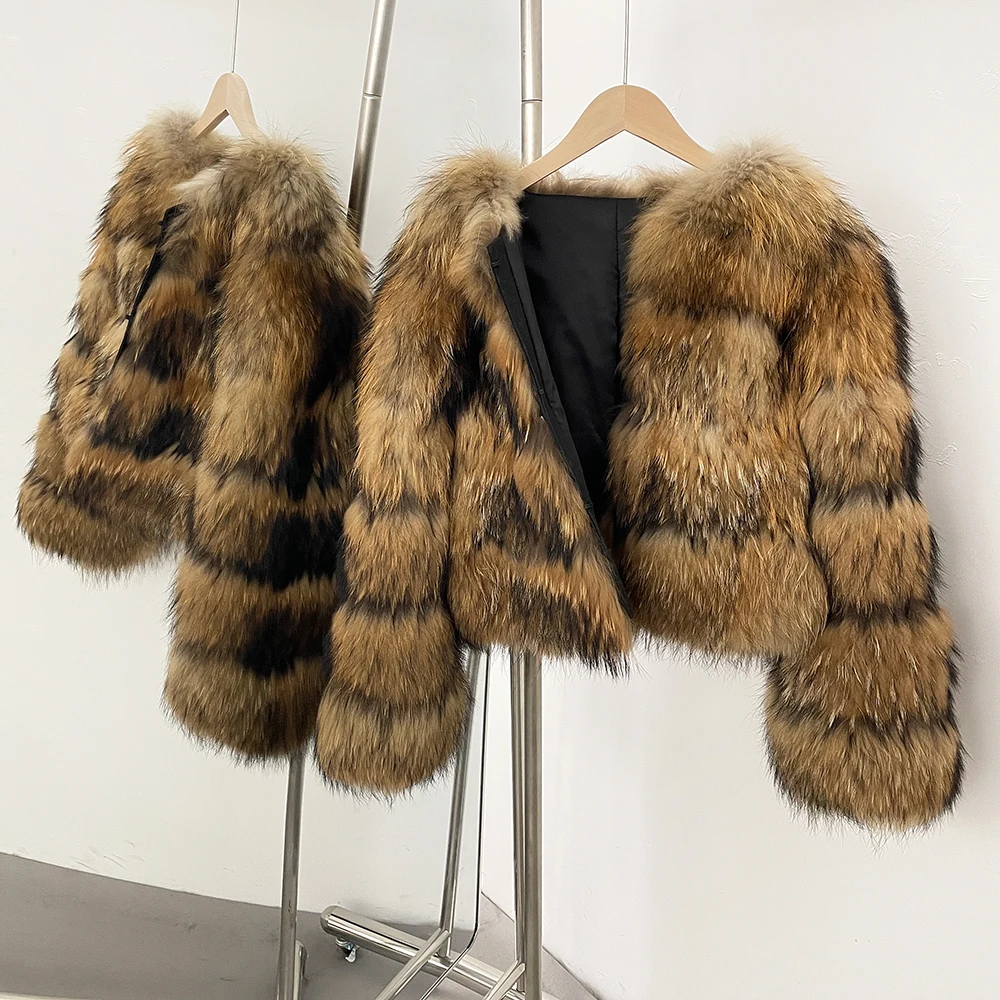 OFTBUY Wholesale Natural Raccoon Fox Fur Coat New High Quality Winter Jacket Women Fluffy Real Fur Clothing Outerwear Streetwear