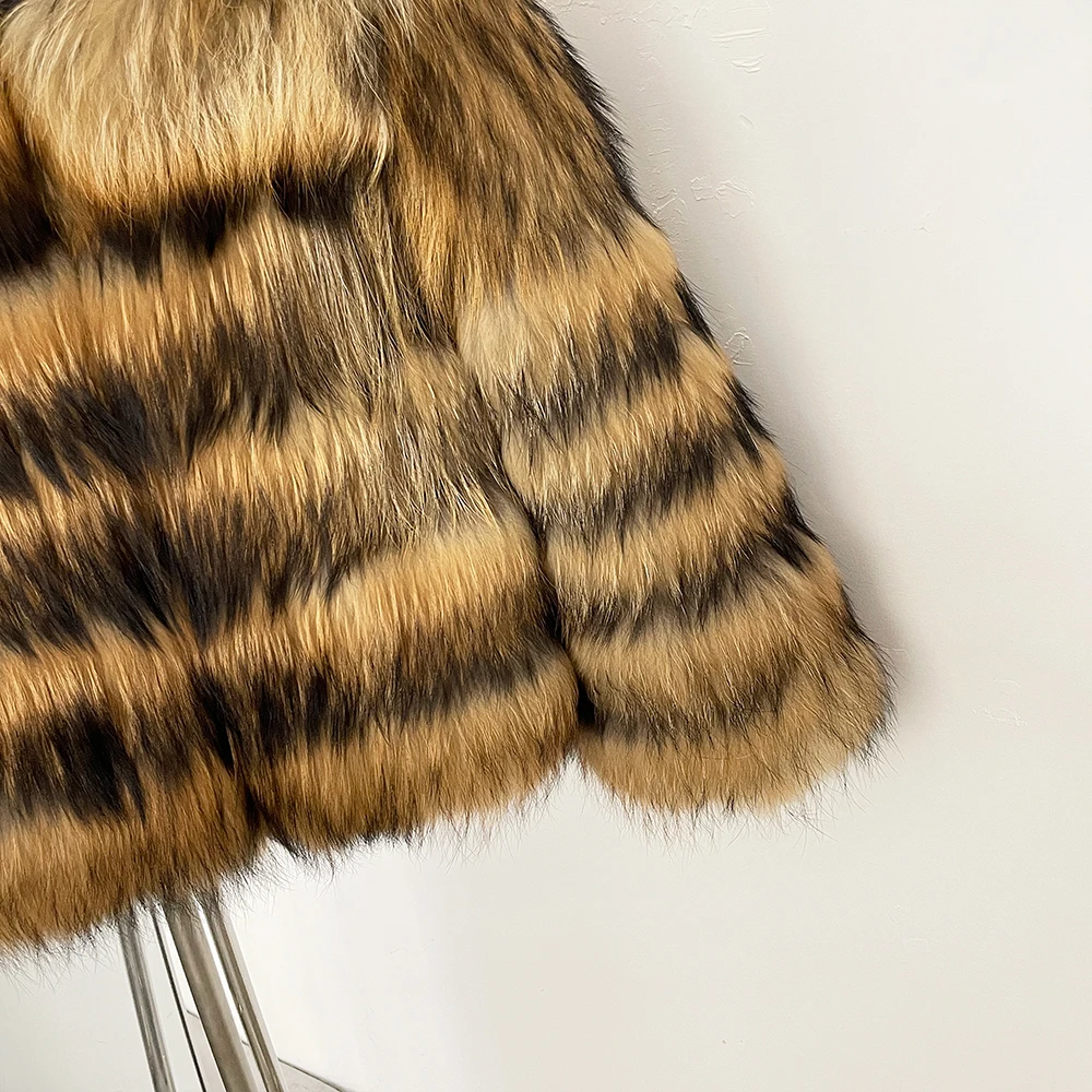 OFTBUY Wholesale Natural Raccoon Fox Fur Coat New High Quality Winter Jacket Women Fluffy Real Fur Clothing Outerwear Streetwear