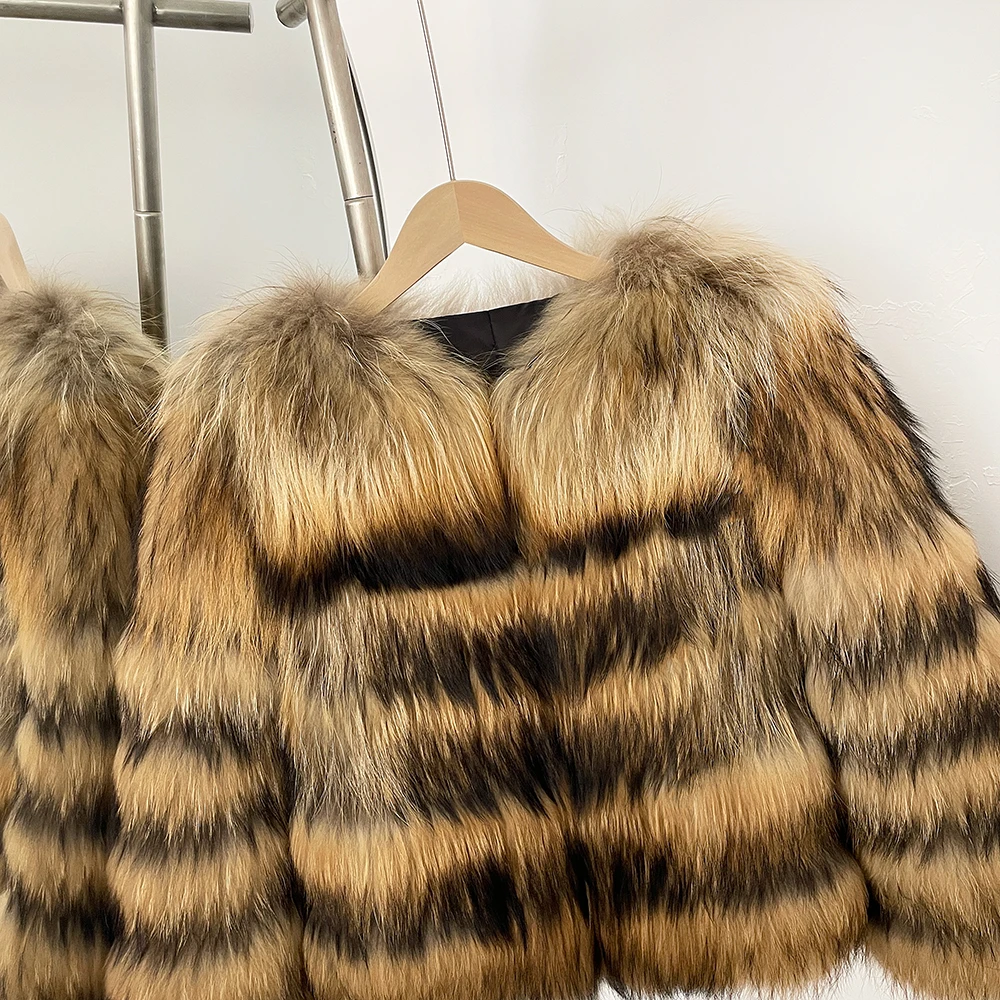 OFTBUY Wholesale Natural Raccoon Fox Fur Coat New High Quality Winter Jacket Women Fluffy Real Fur Clothing Outerwear Streetwear