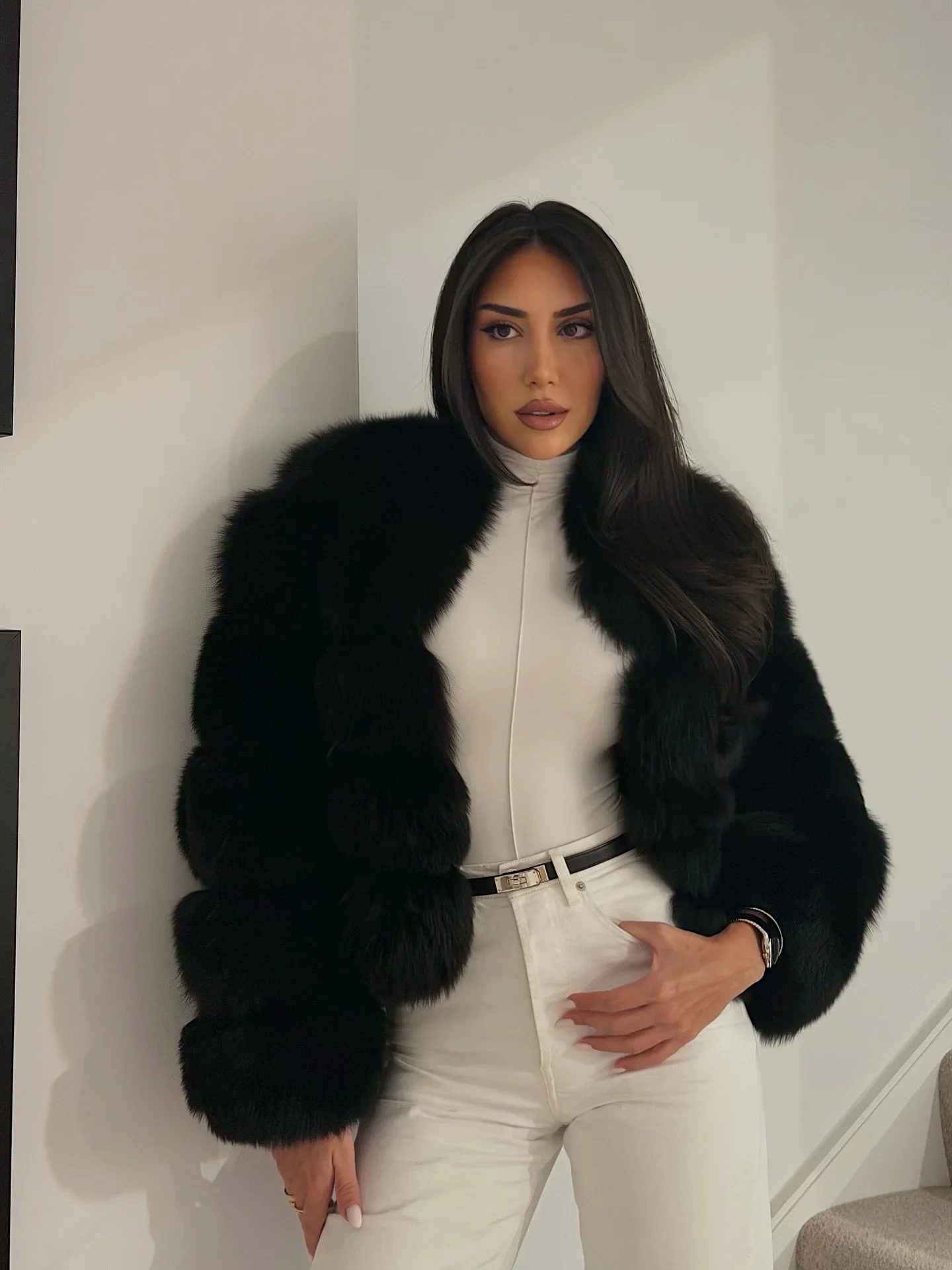 OFTBUY Wholesale Natural Raccoon Fox Fur Coat New High Quality Winter Jacket Women Fluffy Real Fur Clothing Outerwear Streetwear
