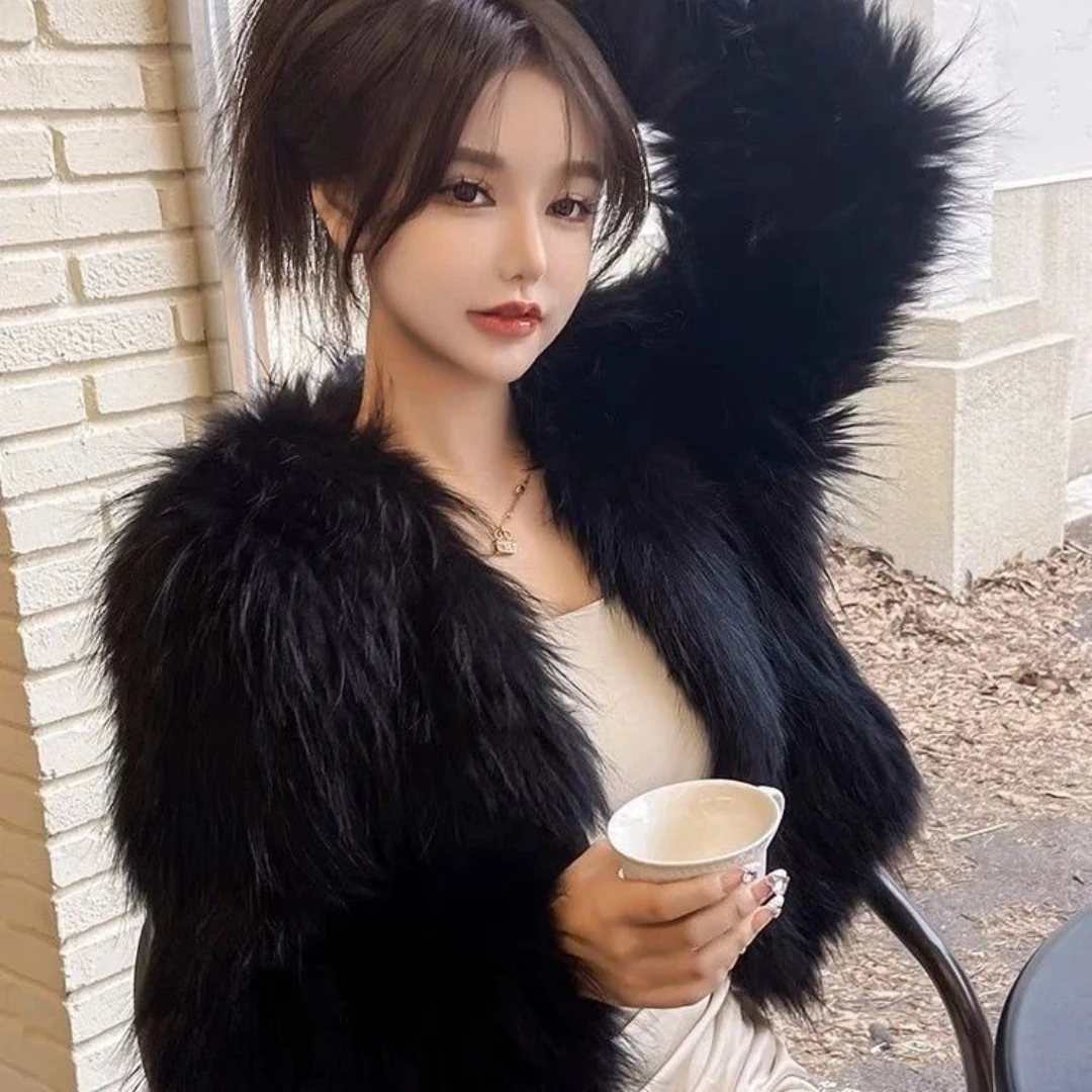 Hot Sales Natural Fur Fashion Short Coat New Raccoon Fur Double Sided Weaving Jacket Encryption Thickening Raccoon Fur Jacket