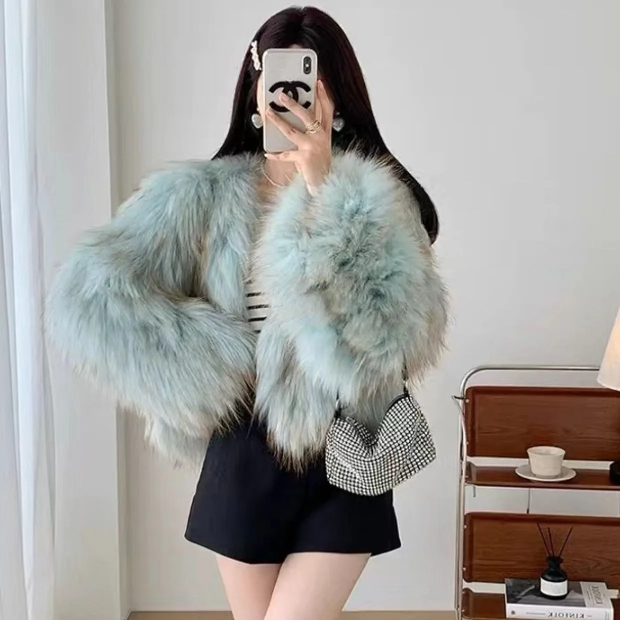 Hot Sales Natural Fur Fashion Short Coat New Raccoon Fur Double Sided Weaving Jacket Encryption Thickening Raccoon Fur Jacket