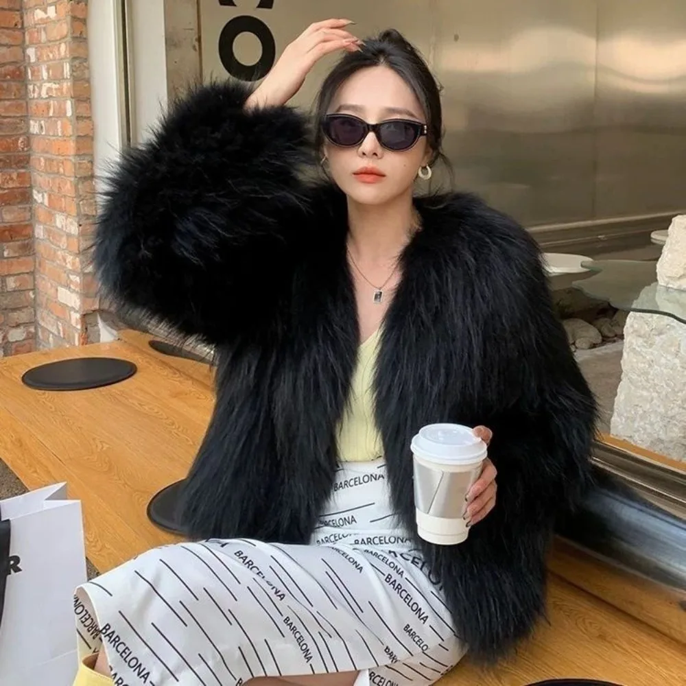 Hot Sales Natural Fur Fashion Short Coat New Raccoon Fur Double Sided Weaving Jacket Encryption Thickening Raccoon Fur Jacket