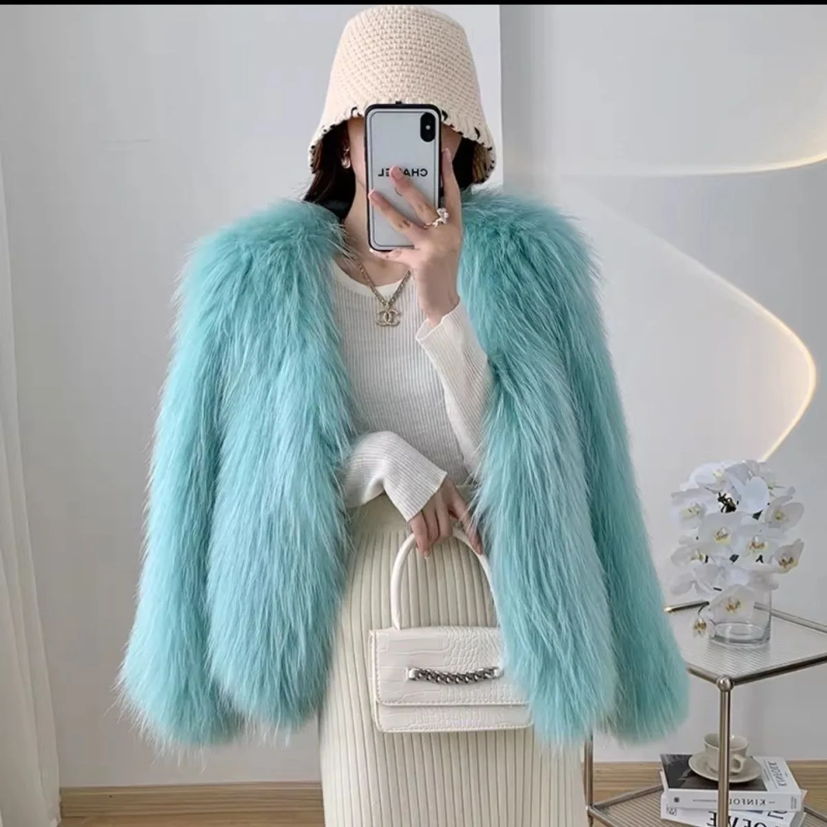 Hot Sales Natural Fur Fashion Short Coat New Raccoon Fur Double Sided Weaving Jacket Encryption Thickening Raccoon Fur Jacket
