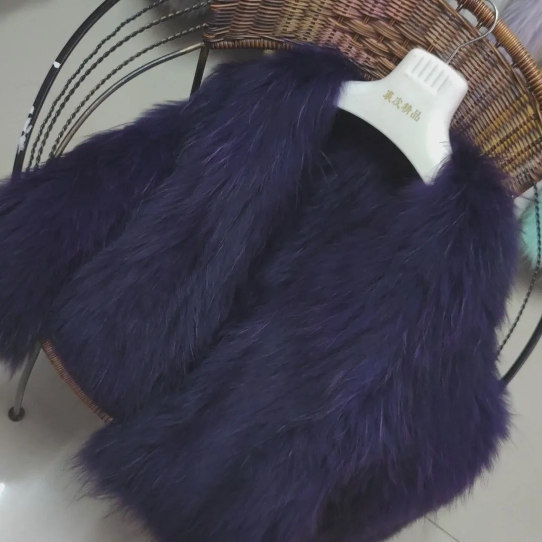 Hot Sales Natural Fur Fashion Short Coat New Raccoon Fur Double Sided Weaving Jacket Encryption Thickening Raccoon Fur Jacket