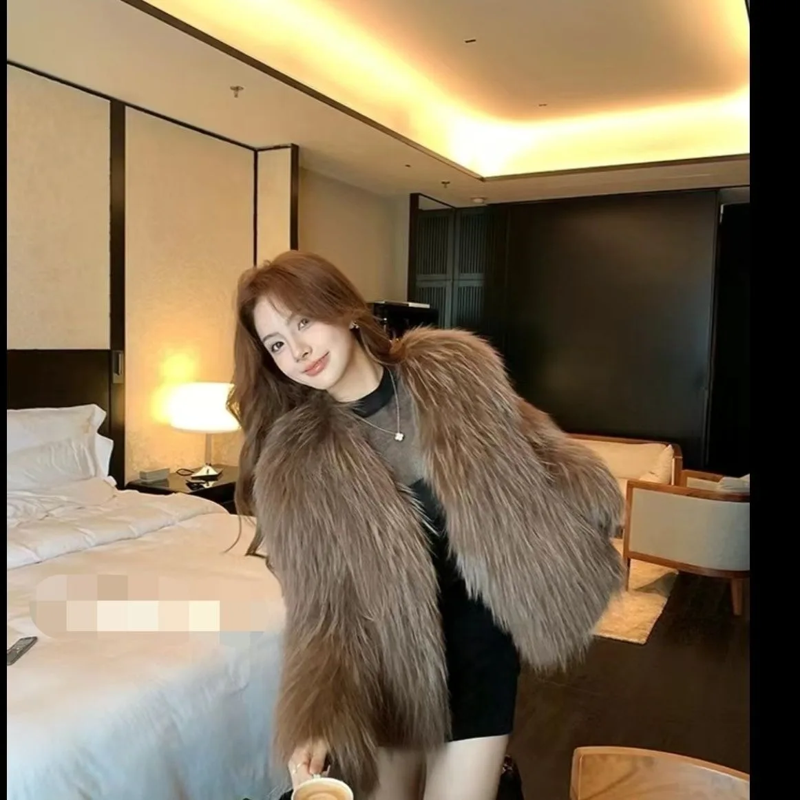 Hot Sales Natural Fur Fashion Short Coat New Raccoon Fur Double Sided Weaving Jacket Encryption Thickening Raccoon Fur Jacket