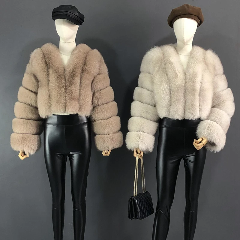 High Quality Fur Coat Women 100% Real Fox Fur Jacket Women's Fall/Winter Luxury Short Natural Fox Fur Coat Leather Jacket