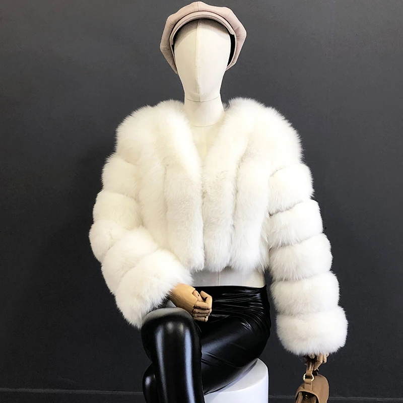 High Quality Fur Coat Women 100% Real Fox Fur Jacket Women's Fall/Winter Luxury Short Natural Fox Fur Coat Leather Jacket