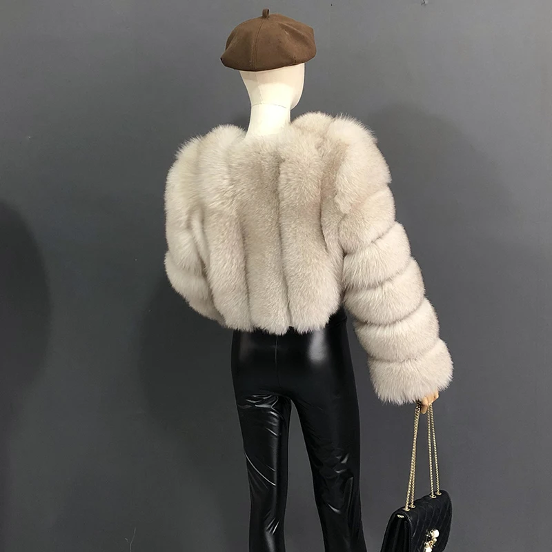 High Quality Fur Coat Women 100% Real Fox Fur Jacket Women's Fall/Winter Luxury Short Natural Fox Fur Coat Leather Jacket