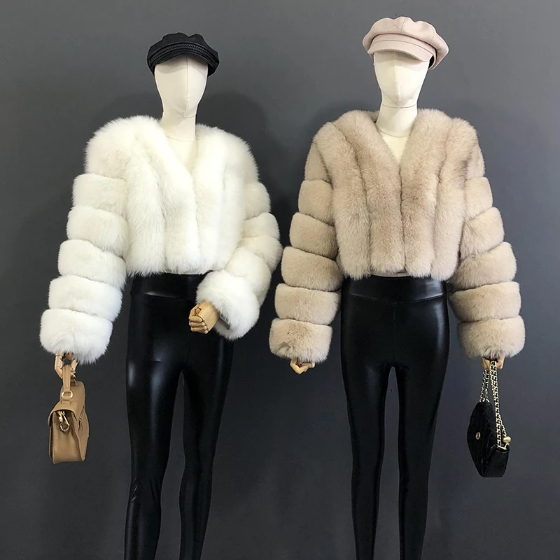 High Quality Fur Coat Women 100% Real Fox Fur Jacket Women's Fall/Winter Luxury Short Natural Fox Fur Coat Leather Jacket
