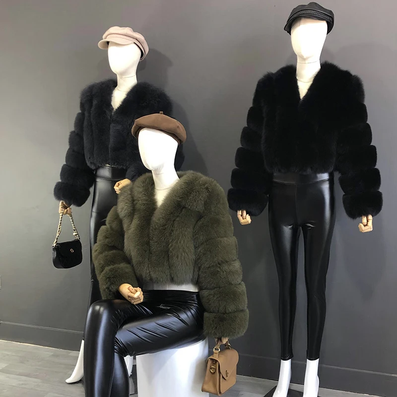 High Quality Fur Coat Women 100% Real Fox Fur Jacket Women's Fall/Winter Luxury Short Natural Fox Fur Coat Leather Jacket