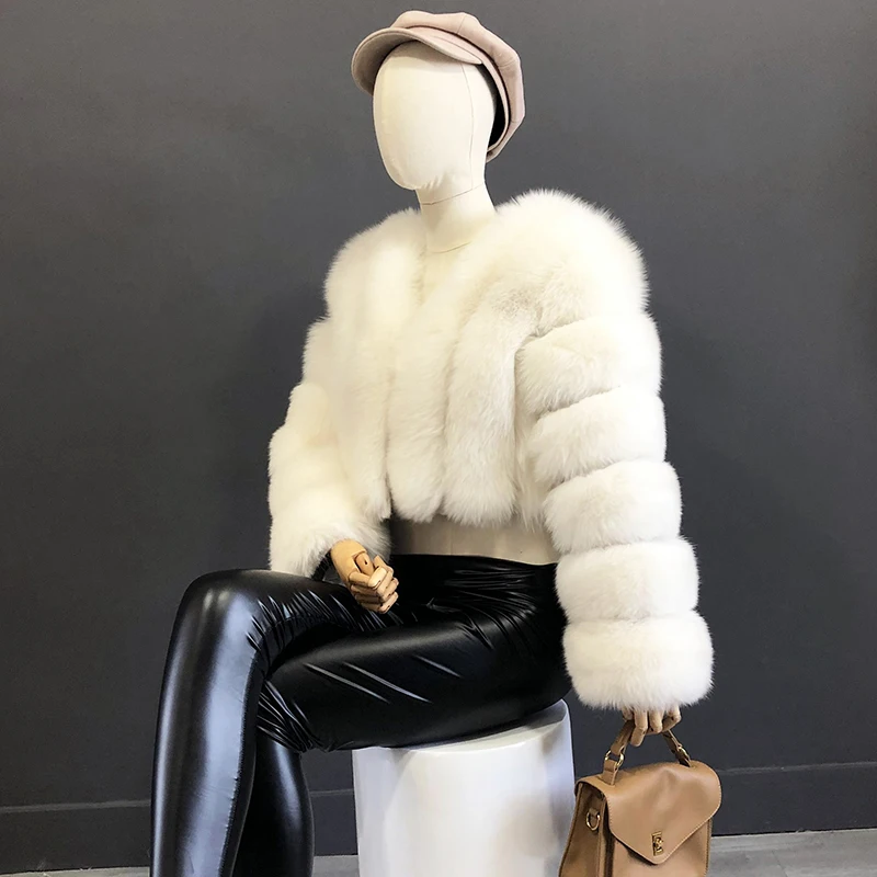 High Quality Fur Coat Women 100% Real Fox Fur Jacket Women's Fall/Winter Luxury Short Natural Fox Fur Coat Leather Jacket