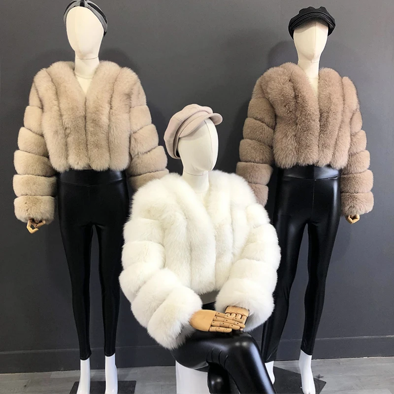 High Quality Fur Coat Women 100% Real Fox Fur Jacket Women's Fall/Winter Luxury Short Natural Fox Fur Coat Leather Jacket