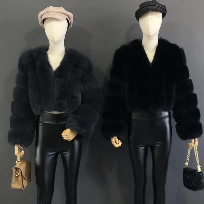 High Quality Fur Coat Women 100% Real Fox Fur Jacket Women's Fall/Winter Luxury Short Natural Fox Fur Coat Leather Jacket