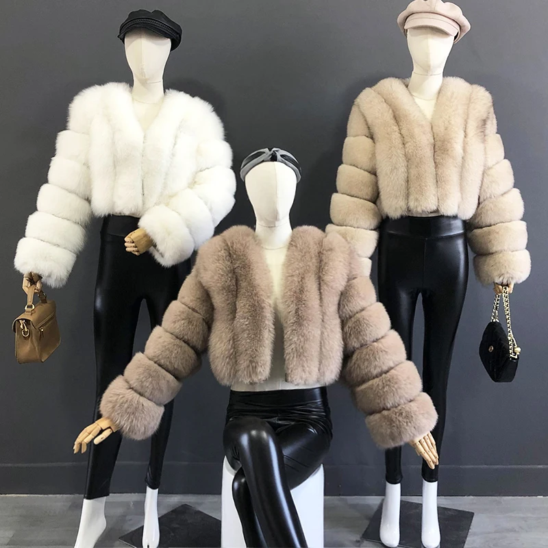 High Quality Fur Coat Women 100% Real Fox Fur Jacket Women's Fall/Winter Luxury Short Natural Fox Fur Coat Leather Jacket