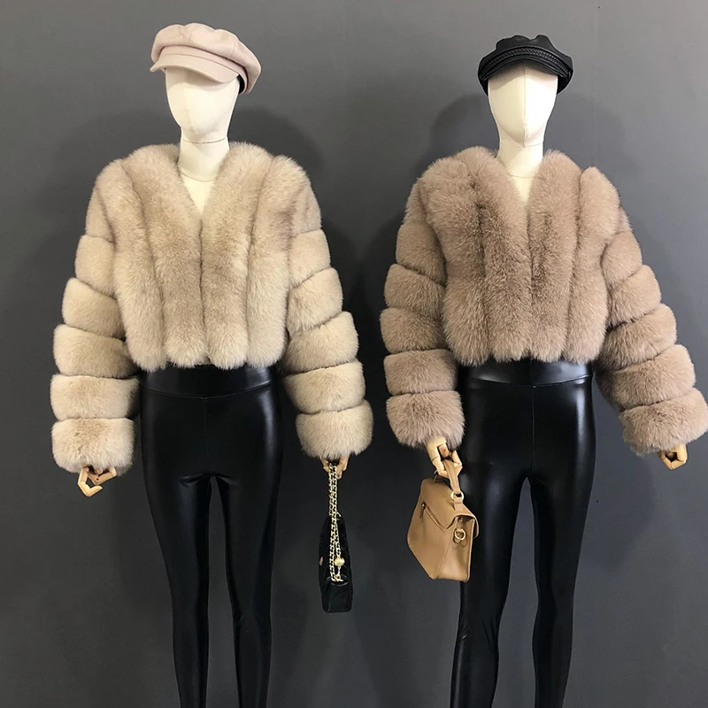 High Quality Fur Coat Women 100% Real Fox Fur Jacket Women's Fall/Winter Luxury Short Natural Fox Fur Coat Leather Jacket