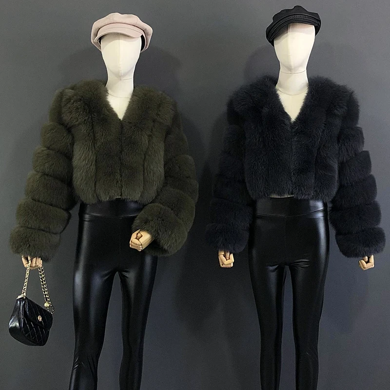 High Quality Fur Coat Women 100% Real Fox Fur Jacket Women's Fall/Winter Luxury Short Natural Fox Fur Coat Leather Jacket