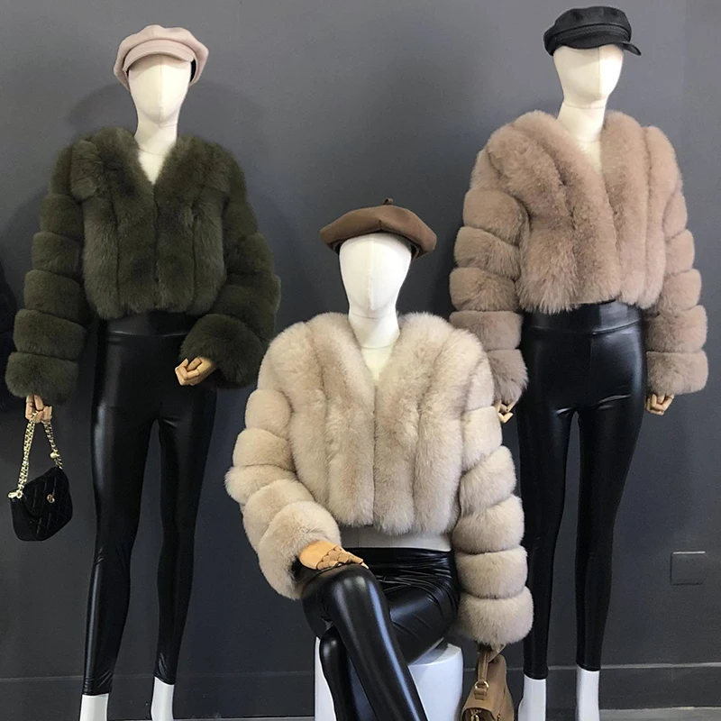 High Quality Fur Coat Women 100% Real Fox Fur Jacket Women's Fall/Winter Luxury Short Natural Fox Fur Coat Leather Jacket