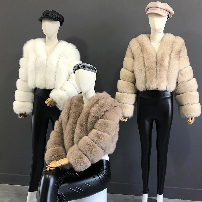 High Quality Fur Coat Women 100% Real Fox Fur Jacket Women's Fall/Winter Luxury Short Natural Fox Fur Coat Leather Jacket