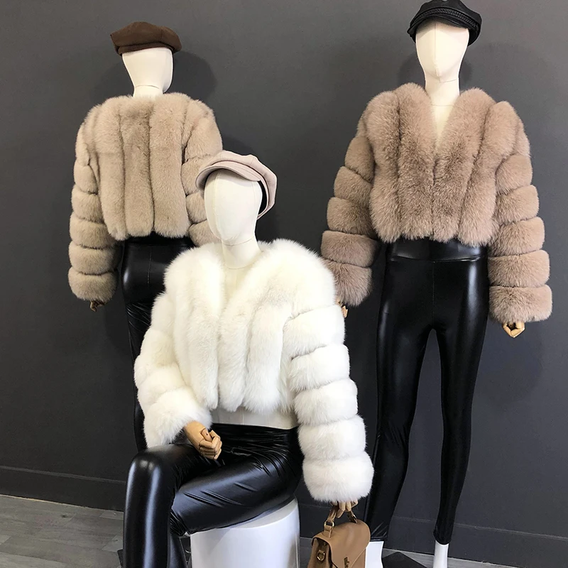 High Quality Fur Coat Women 100% Real Fox Fur Jacket Women's Fall/Winter Luxury Short Natural Fox Fur Coat Leather Jacket