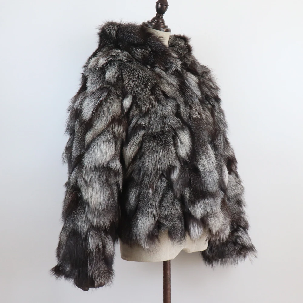 New Winter Women Real Fox Fur Hooded Coat Thick Keep Warm 100% Natural Real Fox Fur Jacket Lady Fashion Geunine Fox Fur Overcoat