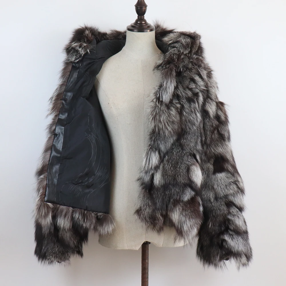 New Winter Women Real Fox Fur Hooded Coat Thick Keep Warm 100% Natural Real Fox Fur Jacket Lady Fashion Geunine Fox Fur Overcoat