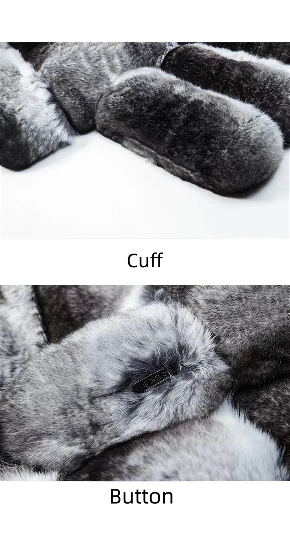 2024 New women's Chinchilla striped jacket Real Rex Rabbit fur fur all-in-one fur coat coat length 60cm package mail winter thic